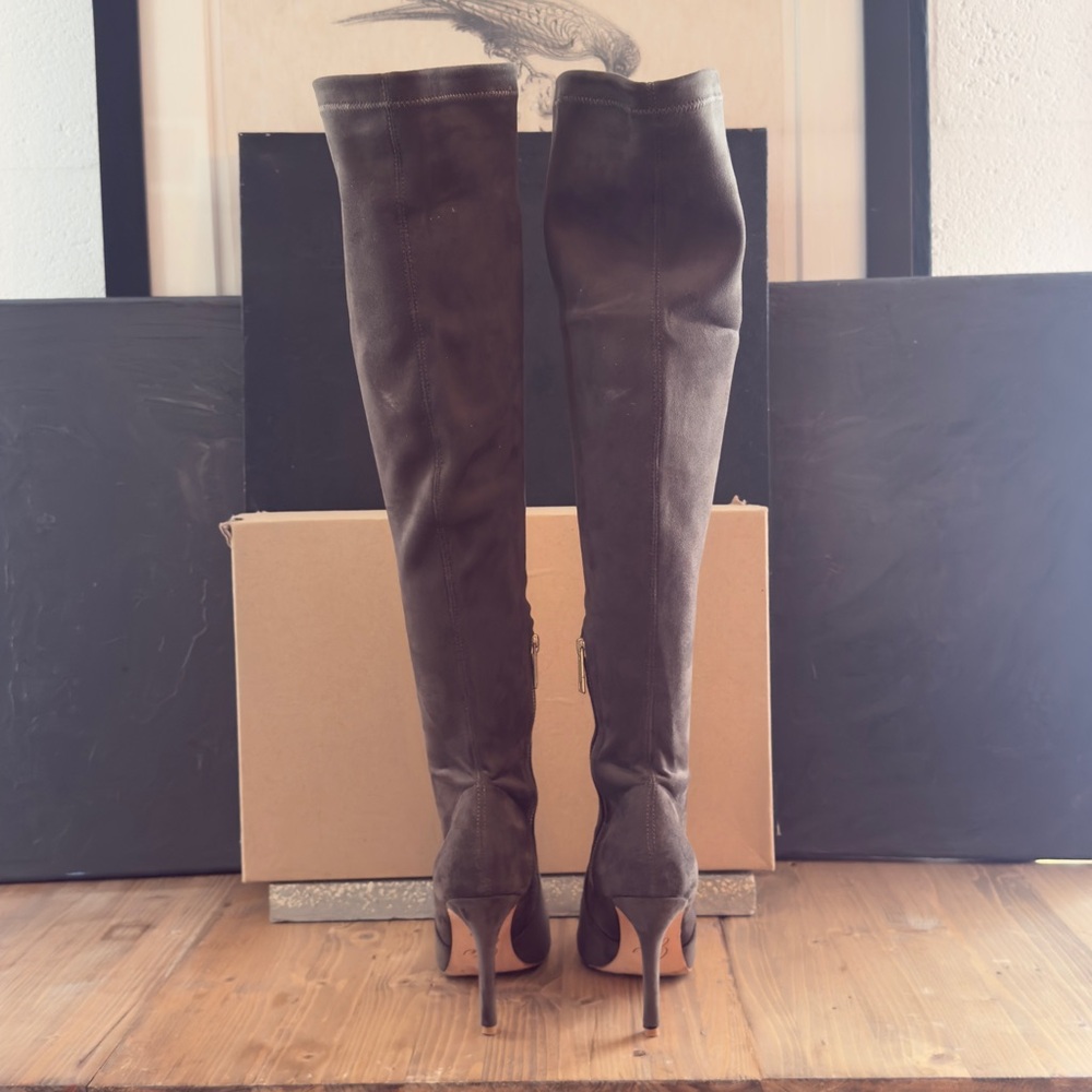 Joie Jemina Over the Knee Suede Boots Dark Taupe Size 7 - Picture 5 of 11